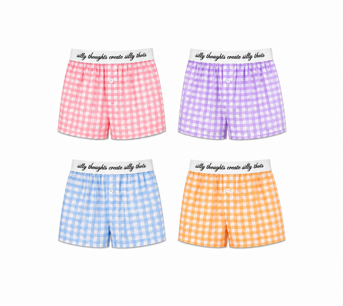 SILLY THOUGHTS CREATE SILLY THOTS WOMEN'S BOXERS - VARIETY 4 PACK