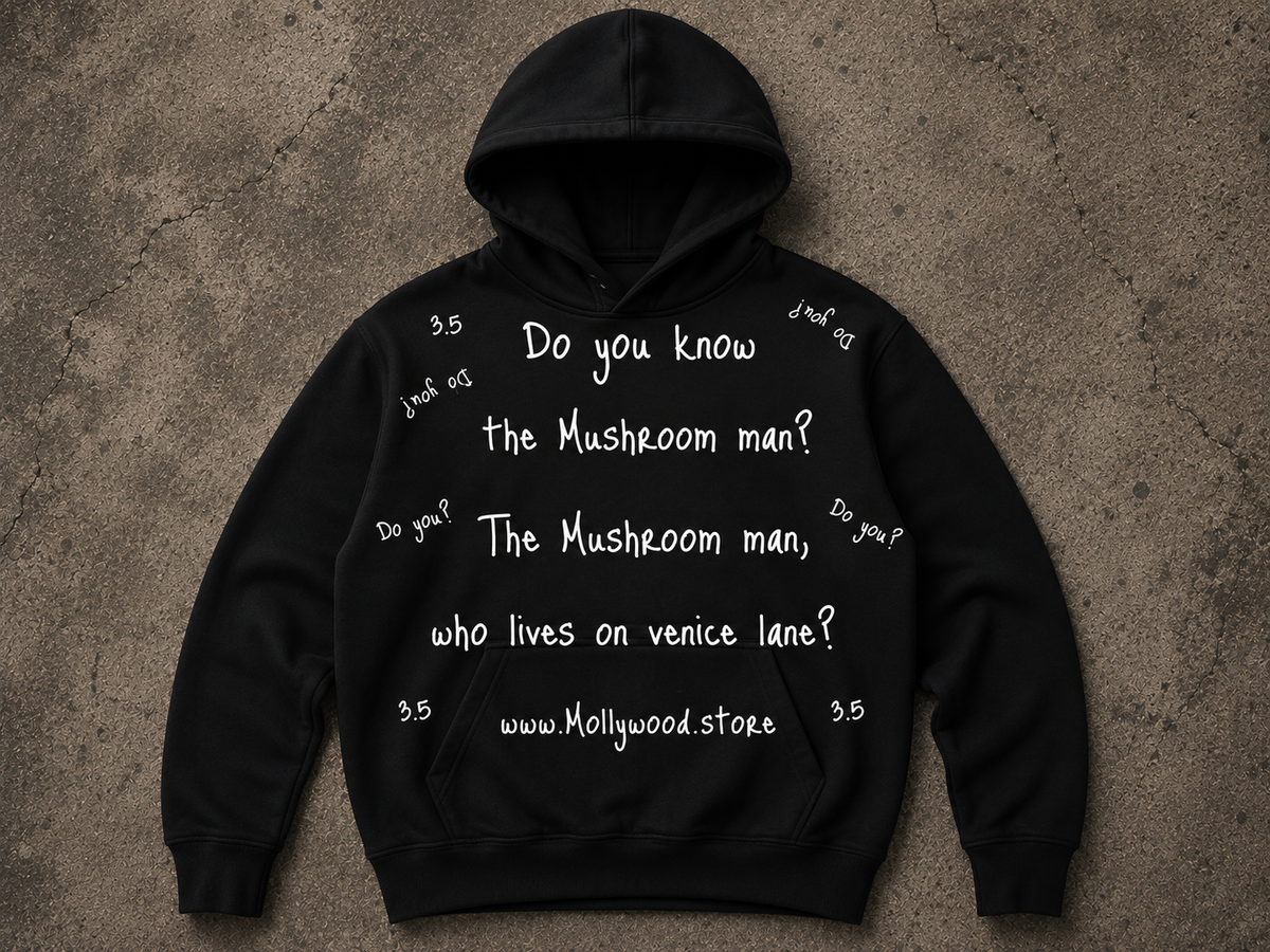 THE MUSHROOM MAN HOODIE - BLACK