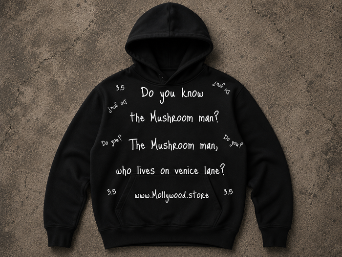 THE MUSHROOM MAN HOODIE - BLACK